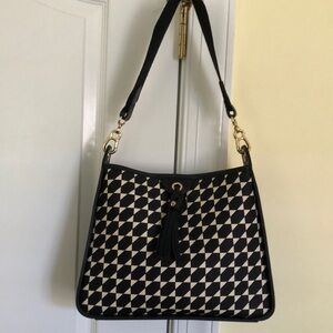 Spartina black and white timeless shoulder bag